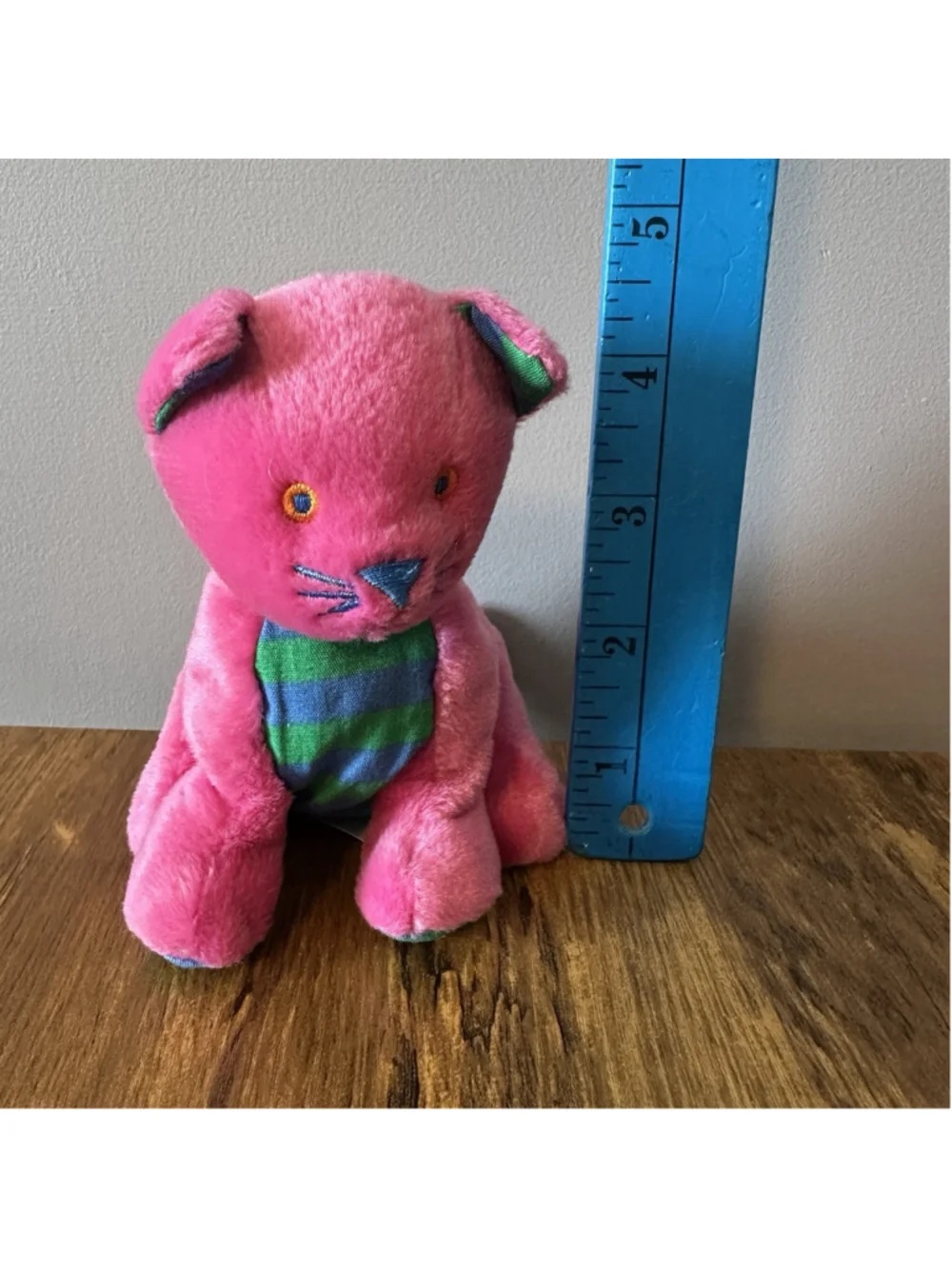 Vintage Gymboree Gymbabies SLIPPERS Hot Pink Plush Kitty Cat Bean Bag 1997